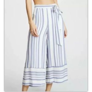 LOST + WANDER MARINA BLUE STRIPED WIDE LEG  CROP PANTS SZ XS